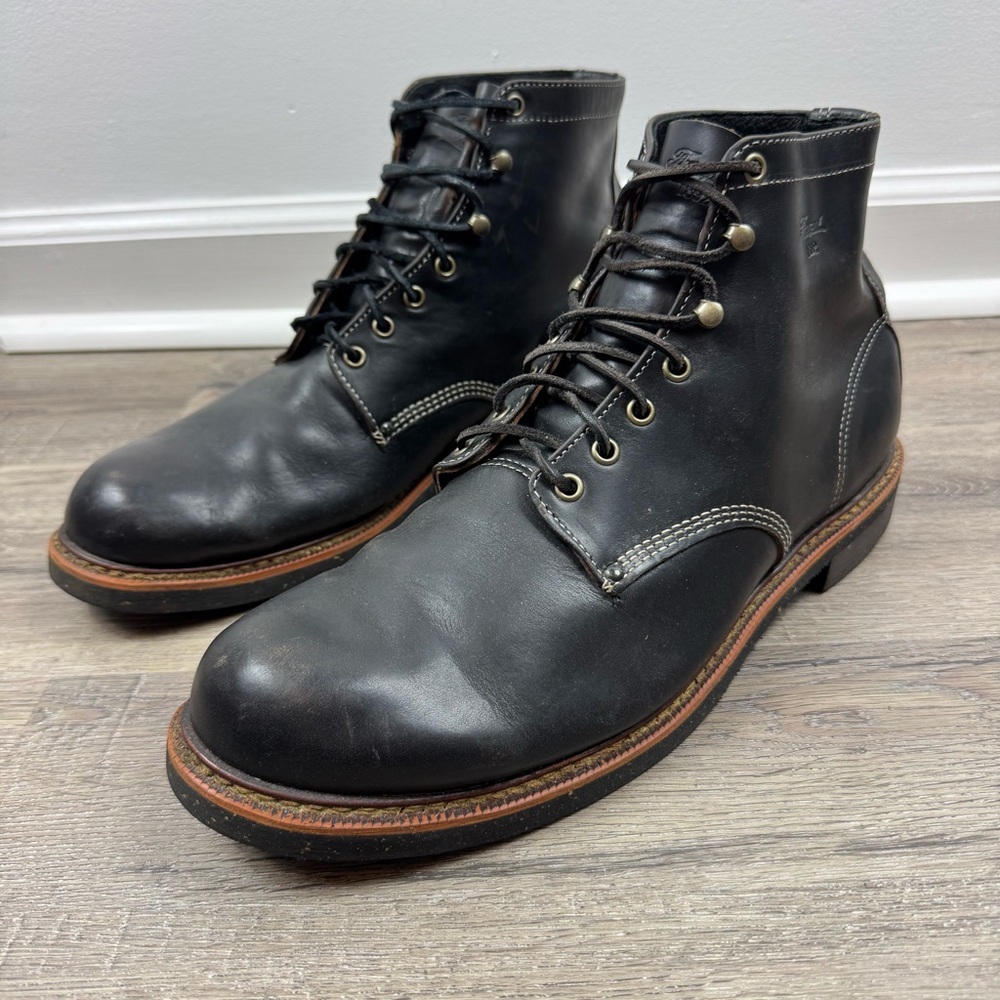 Thorogood 1892 Beloit Black Leather Boots Men’s Size 13  Work Cork Lace Up - Picture 2 of 15